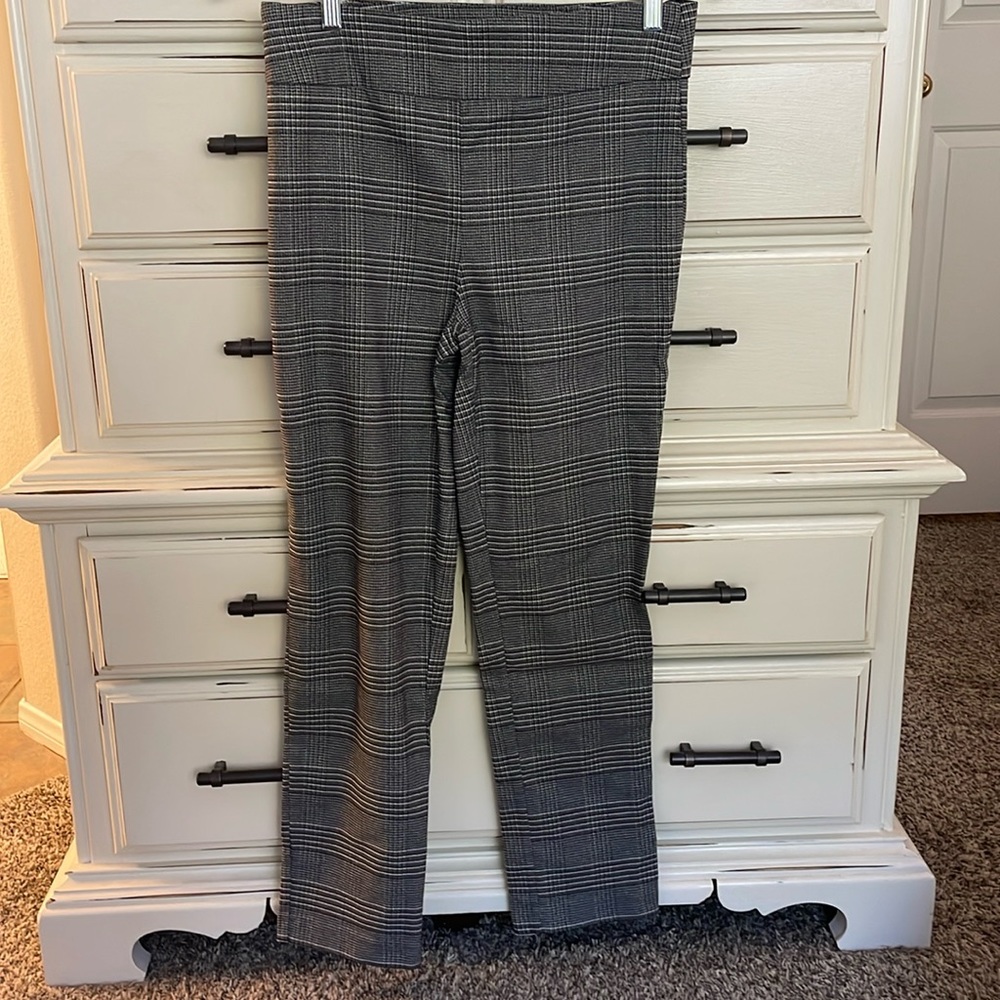 Black and gray plaid pants